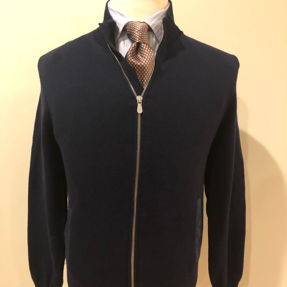 Brunello Cucinelli Dark Blue Cardigan-Size 54-XL